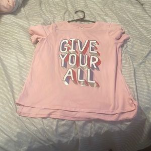 Pink shirt from Athletic Works that has the words “Give Your All” on it.